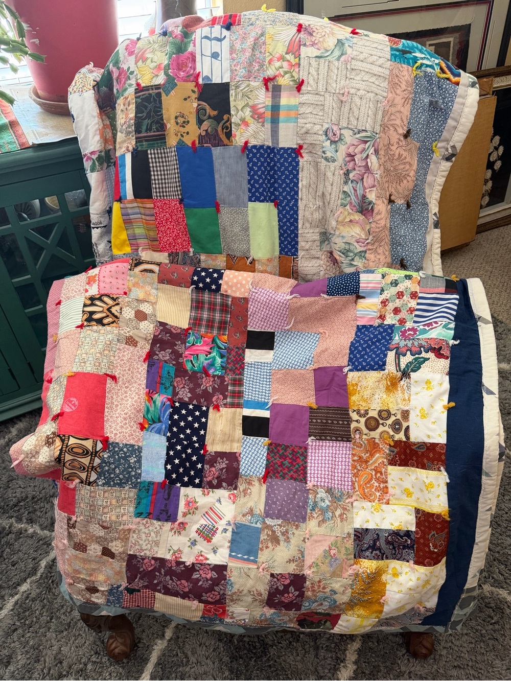 Beautiful Old Patchwork Quilt Large